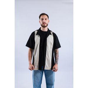 Camisa Double O Hombre Camisa Retro Os Negro/Beige