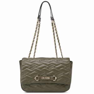 Bandolera Guess Mujer Briella Flap Crossbody Verde Oscuro