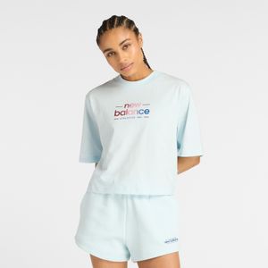 Remera New Balance Mujer REIMAGINED RELAXED T-SHIRT Celeste