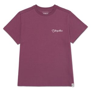 Remera Cat Mujer Western script relaxed graphic Lila
