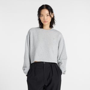 Suéter New Balance Mujer Coastal Fleece Crew Gris