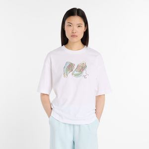 Remera New Balance Mujer Apres Run Shoe T-Shirt Blanco