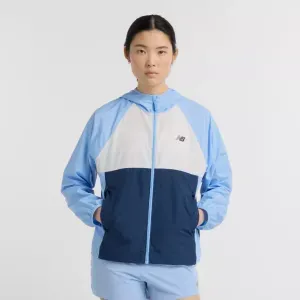 Campera New Balance Mujer Athletics Full Zip Jacket Celeste