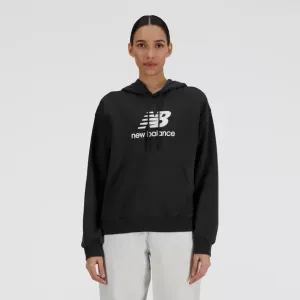 Suéter New Balance Mujer French Terry Stacked Logo Negro