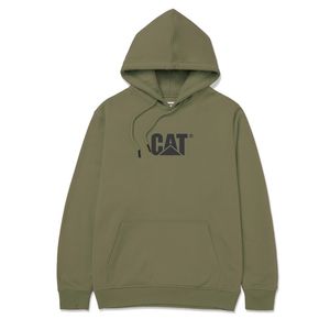 Sudadera Cat Hombre Fleece Cat Logo Pullover Hoodi Verde