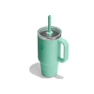 Vaso Hydro Flask Unisex 32 OZ TRAVEL TUMBLER CLEAR LID MERMAID GREEN Verde