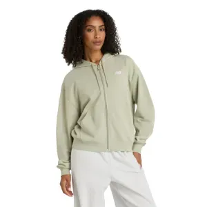 Campera New Balance Mujer Essentials Frenchterry Fullzip Verde